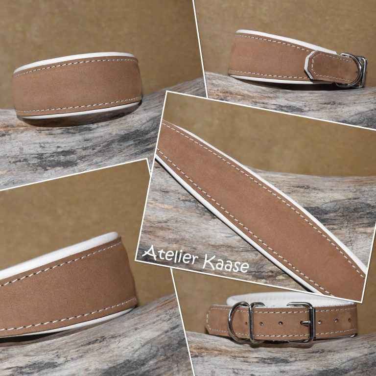 Shires Digby & Fox Hundehalsband Für Windhunde – Gepolstertes Lederhalsband In Hautfarben | Comfort-Futter | Messingbeschläge